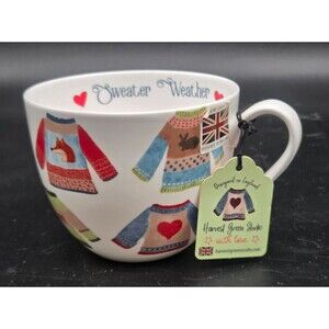 Harvest Green Studio Bone China Mug Sweater Weather Coffee Cup Large Autumn Fall